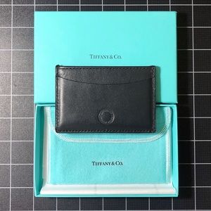 Tiffany & Co. BLK Leather Card Holder Case Wallet
